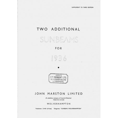 1936 Sunbeam Catalogue - 250 & 350 Sports