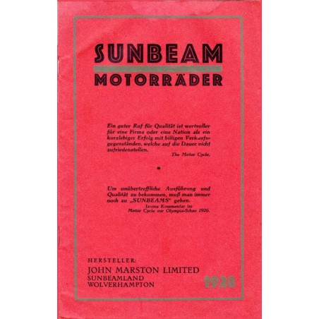 1928 Sunbeam Catalogue in German