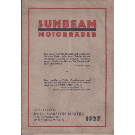1927 Sunbeam Catalogue in German