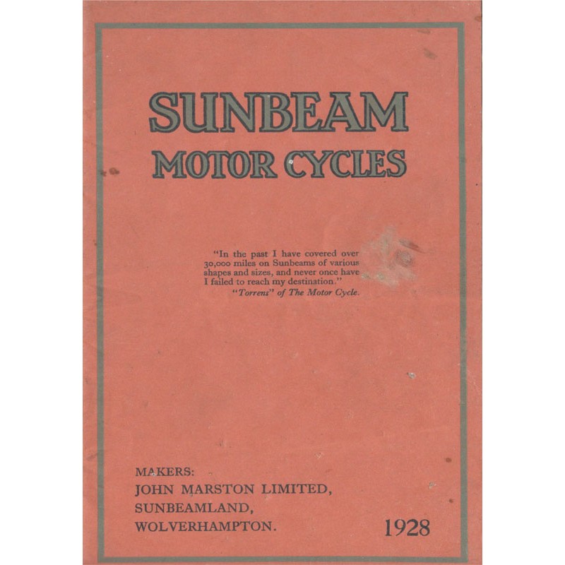 1928 Sunbeam Catalogue - Abridged