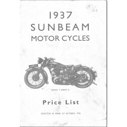 1937 Sunbeam Catalogue - pricelist