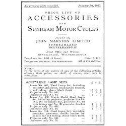 1923 Sunbeam Accessories list