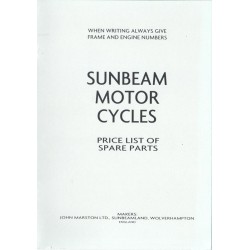 1932 Sunbeam Spares list - 500/600 only