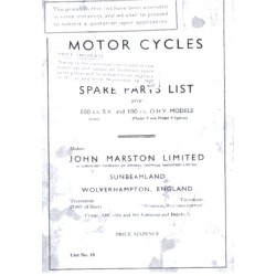 1936 Sunbeam Spares List - M9 & Lion