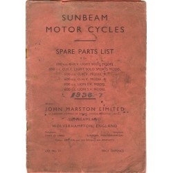 1937 Sunbeam Spares list - all exc 250 & 350 models