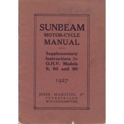 1927 Sunbeam Supp instructions for OHV Models