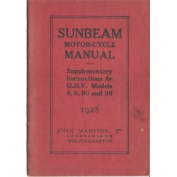 1928 Sunbeam Supplementary Instructions for OHV Models