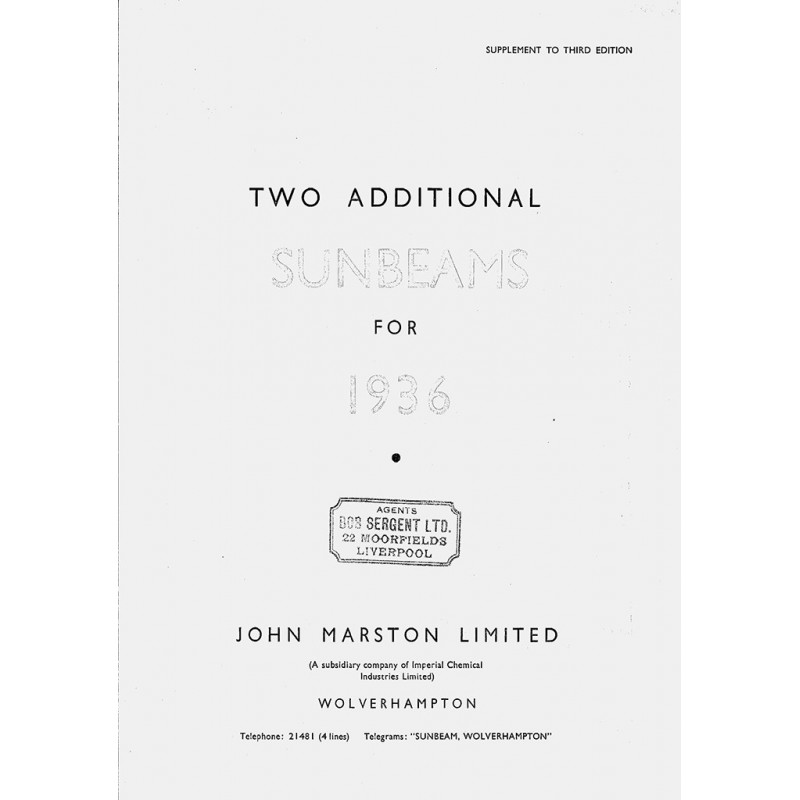 1936 Sunbeam Catalogue - 250 & 350 Sports
