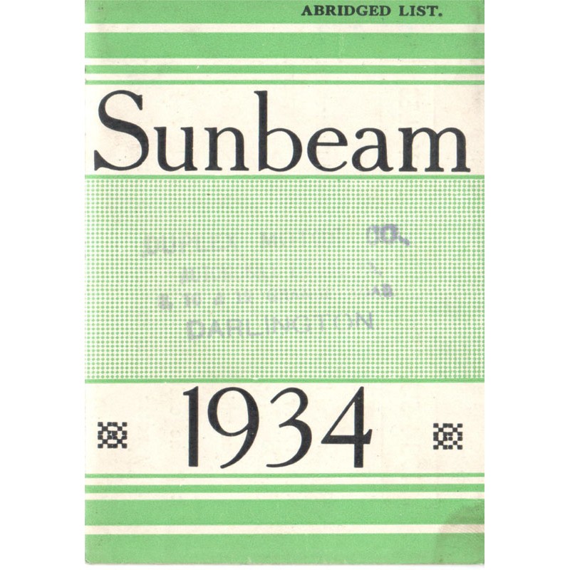 1934 Sunbeam Catalogue - Abridged
