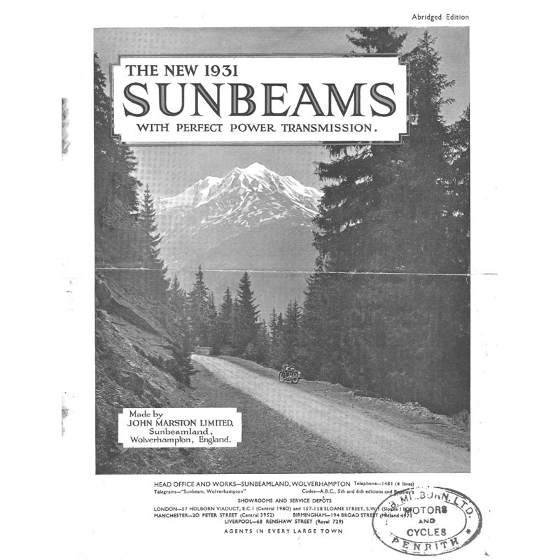 1931 Sunbeam Catalogue - Abridged