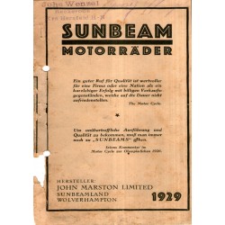 1929 Sunbeam Catalogue in...
