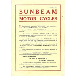 1931 Sunbeam Leaflet in French