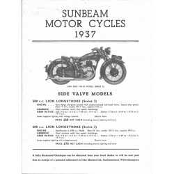 1937 Sunbeam Catalogue -...