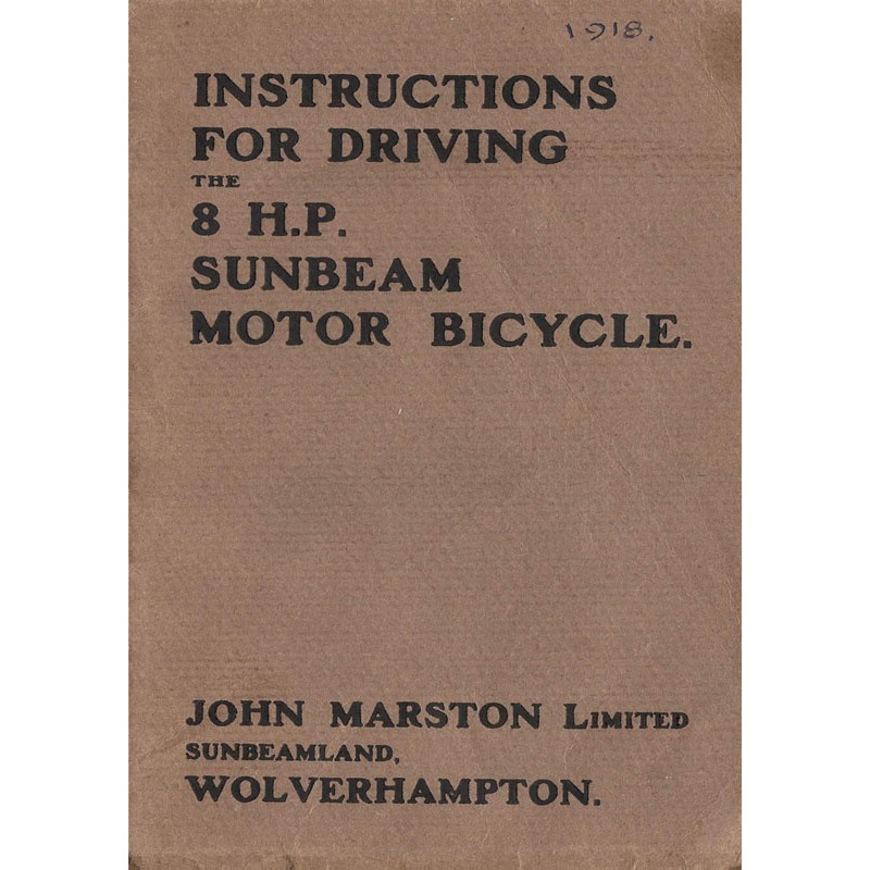 1918 Sunbeam 8 HP Driving Instructions