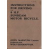 1918 Sunbeam 8 HP Driving Instructions
