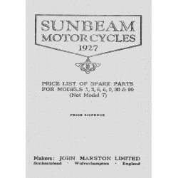1927 Sunbeam Spares List -...
