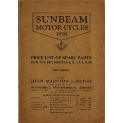 1928 Sunbeam Spares List -...