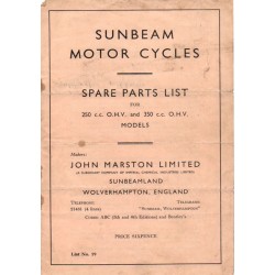 1936 Sunbeam Spares list -...