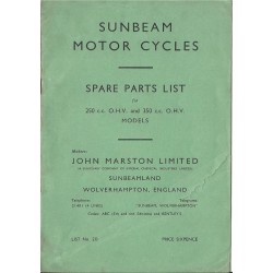 1937 Sunbeam Spares list -...