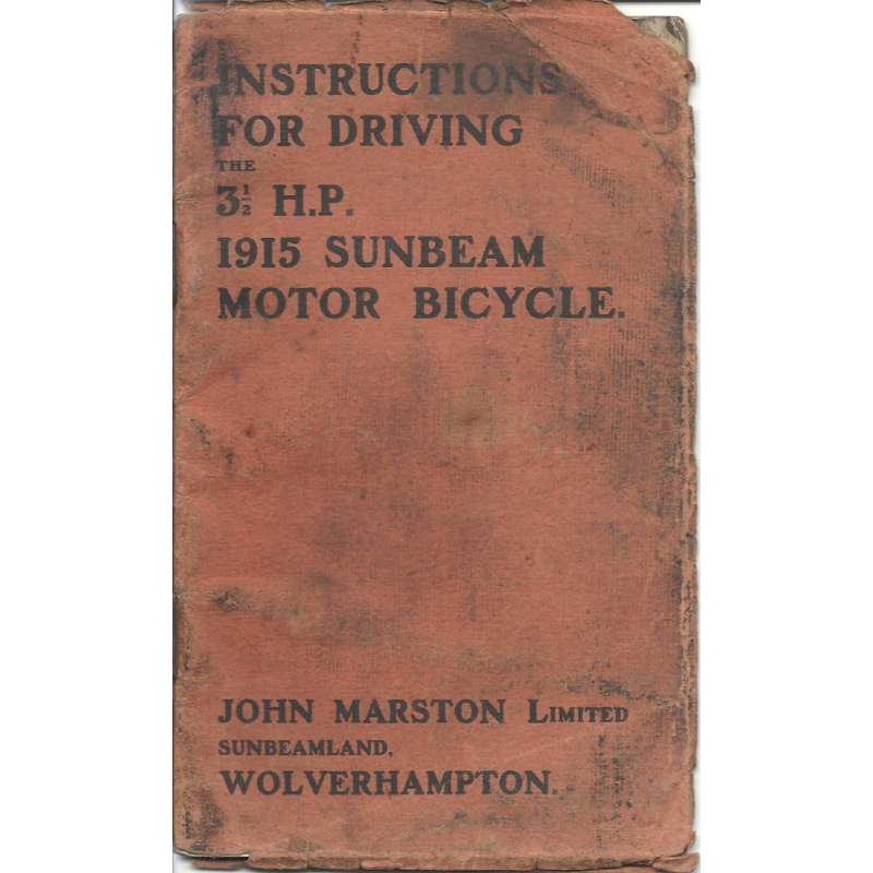 1915 Sunbeam 31/2HP Driving Instructions