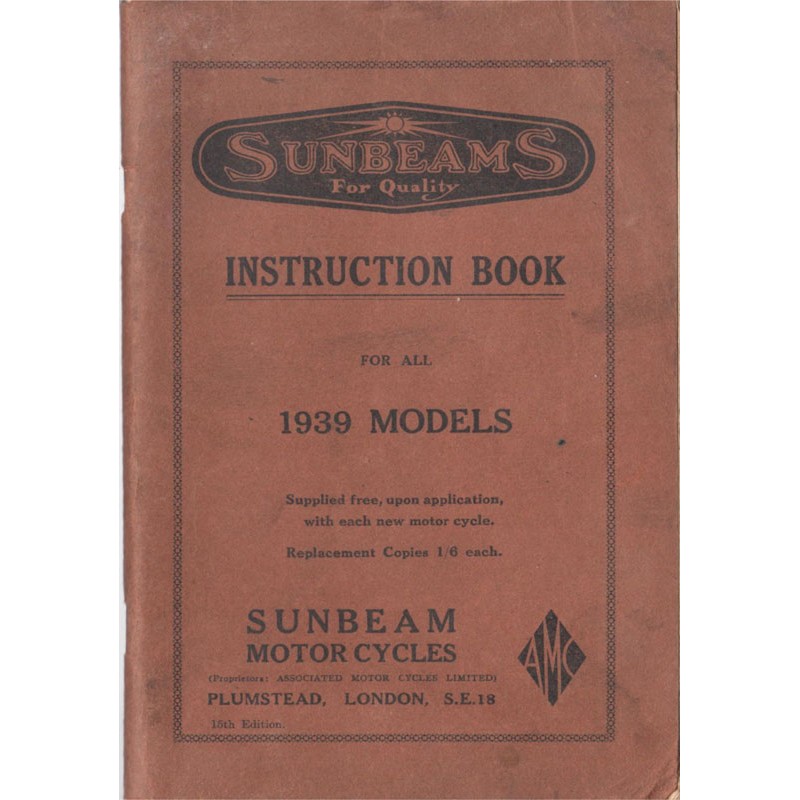 1939 Sunbeam Manual - all models (B series)