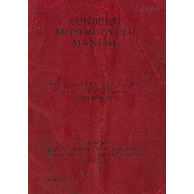 1936 Sunbeam Manual - all models (12th Edn)