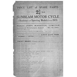 1923 2 3/4 HP Spares List