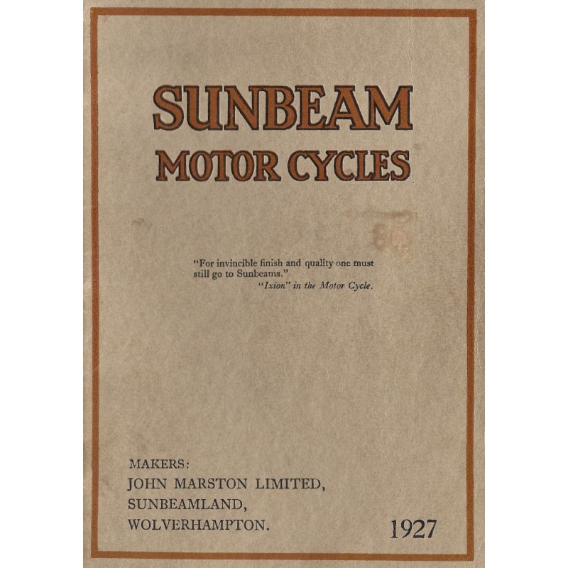 1927 Sunbeam Catalogue